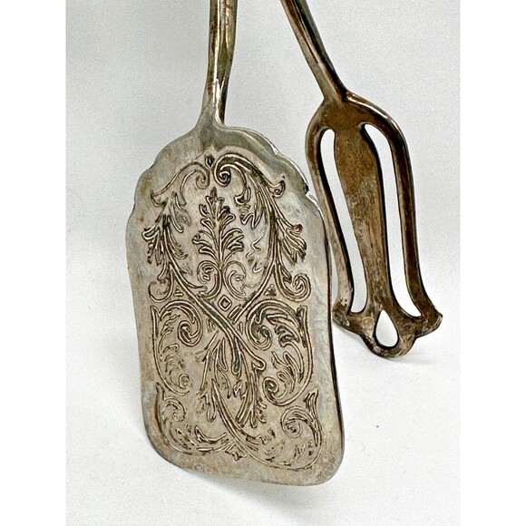 VINTAGE Silver Plate 8" Scissors ServingTongs - Pastry/Salad/Sandwich - Wedding - Picture 2 of 14